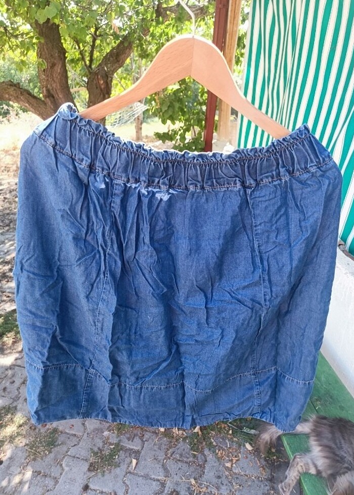Denim mini etek - Görsel 2