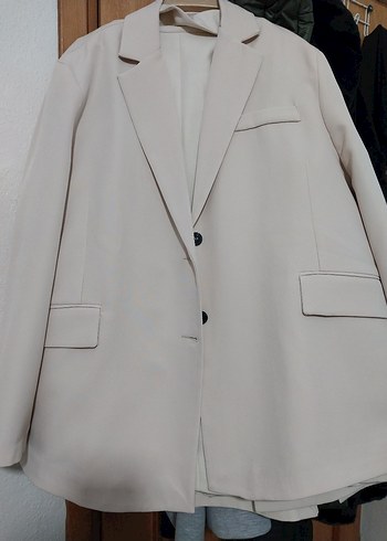 M beden  toz pembe  renk Ofis blazer oversize blazer ceket - Görsel 2