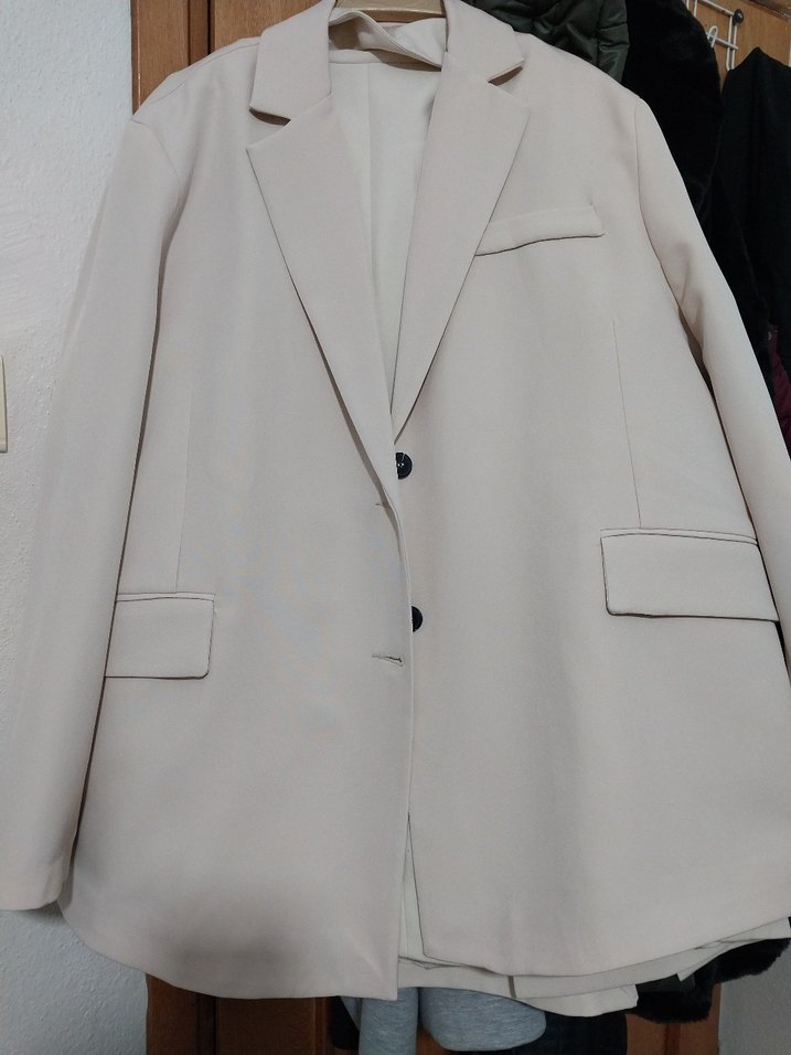 M beden  toz pembe  renk Ofis blazer oversize blazer ceket - Görsel 2
