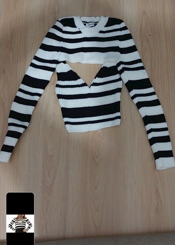 standart beden ip askılı ve #crop# triko takım - Görsel 2
