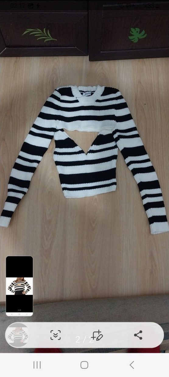 standart beden ip askılı ve #crop# triko takım - Görsel 2