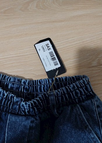 XL beden oversize beli lastikli Bol Kesim Kot Pantolon - Görsel 4