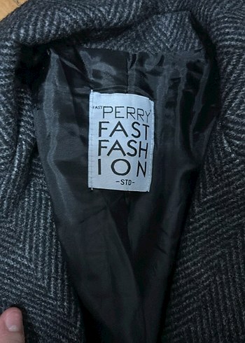 Standart beden Gri Düğmeli Kadın Blazer Ceket - Görsel 3