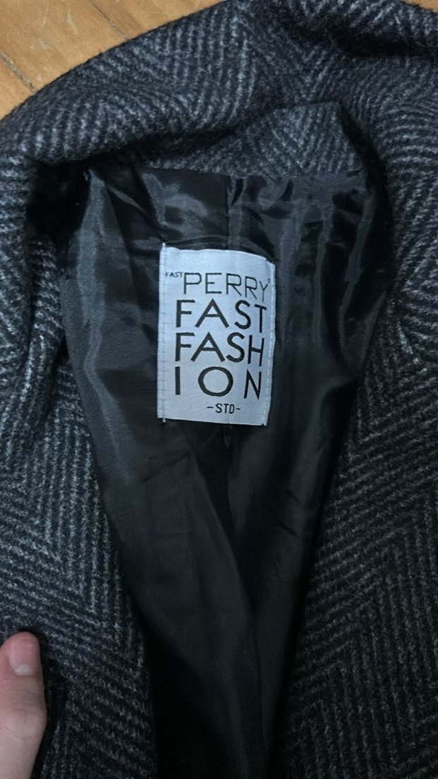 Standart beden Gri Düğmeli Kadın Blazer Ceket - Görsel 3