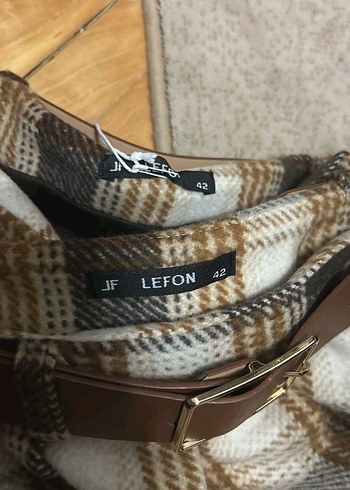 XL Kahverengi Ekoseli Kemerli piliseli  mini Etek - Görsel 3