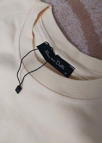 Massimo Dutti Sarı Pamuklu Kısa Kollu Basic Tişört