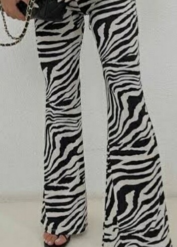 XS zebra desen bol paça pantolon