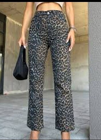 M beden leopar desenli pantolon