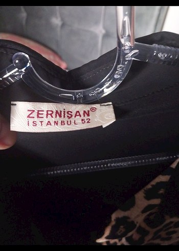 Diğer Leopar Desenli Siyah Uzun elbise