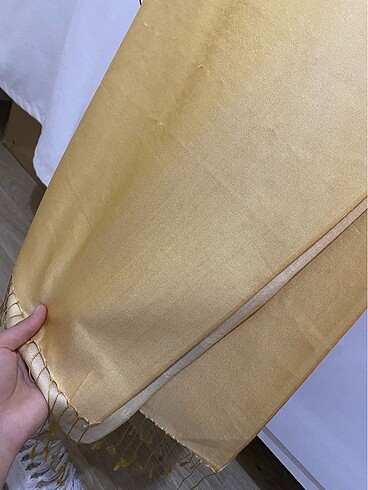 Diğer Silk Home çift taraflı ipek sarı şal
