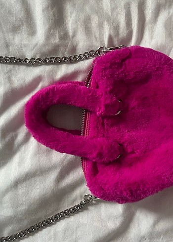 Pembe Kürklü Kadın El Çantası - Ana görsel