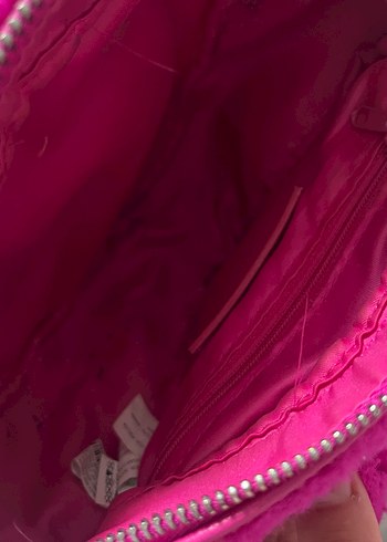 Pembe Kürklü Kadın El Çantası - Görsel 2