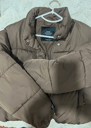 Düğmeli Kahverengi Kadın Kışlık Mont - Görsel 2