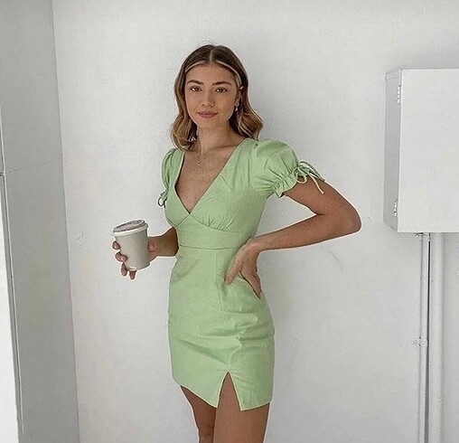 Diğer Mini yeşil elbise