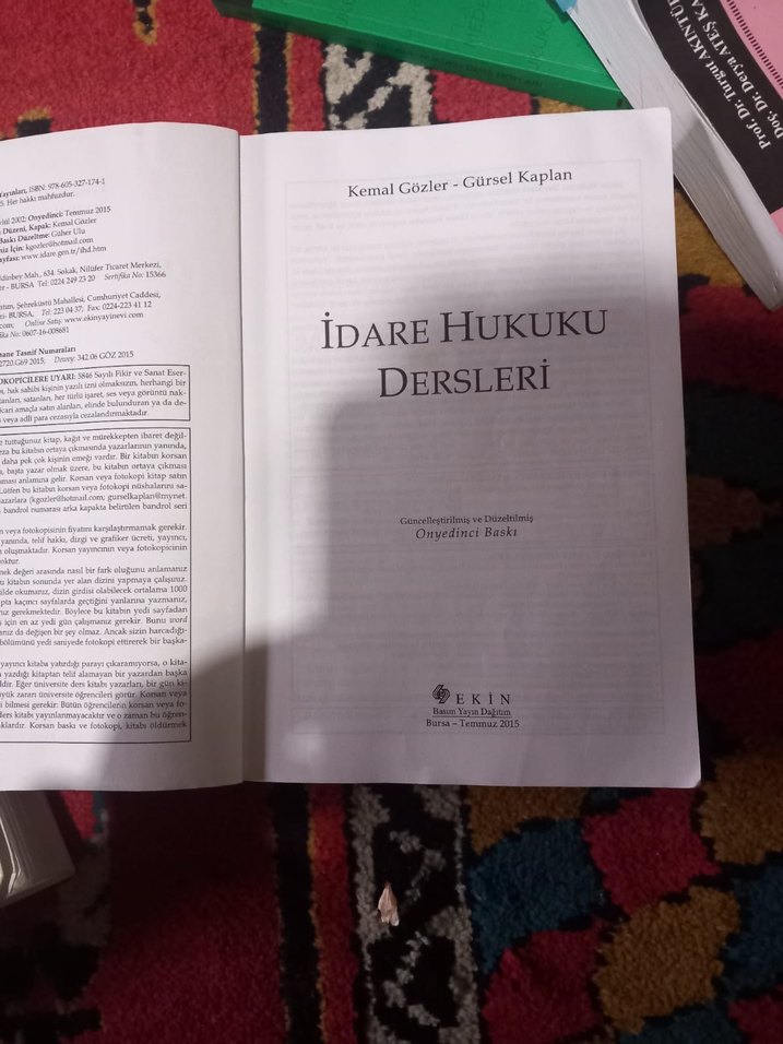 İdare Hukuku Dersleri - Kemal Gözler & Gürsel Kaplan - Görsel 2