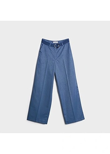 Yargıcı indigo kemerli uzun pantolon