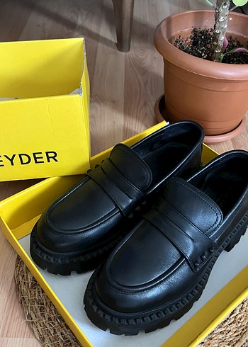 Siyah Tokalı Platform Topuklu Kadın Loafer - Görsel 6