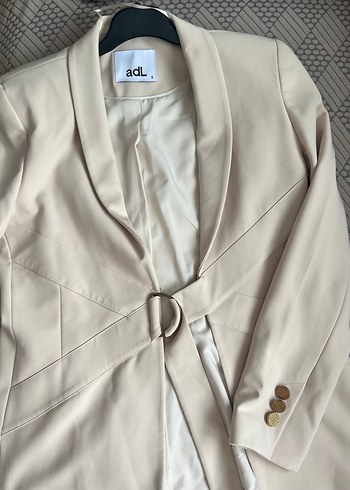Adil Işık Bej Kadın Midi Blazer Ceket