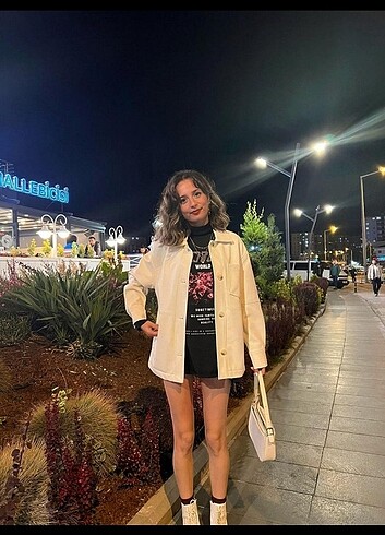 bershka beyaz deri ceket