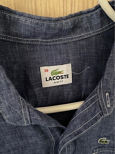 Lacoste Lacoste ORJİNAL keten gömlek slimfit