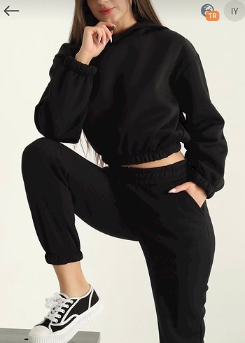 Siyah Kadın Rahat Kesim Eşofman takımı - Görsel 2