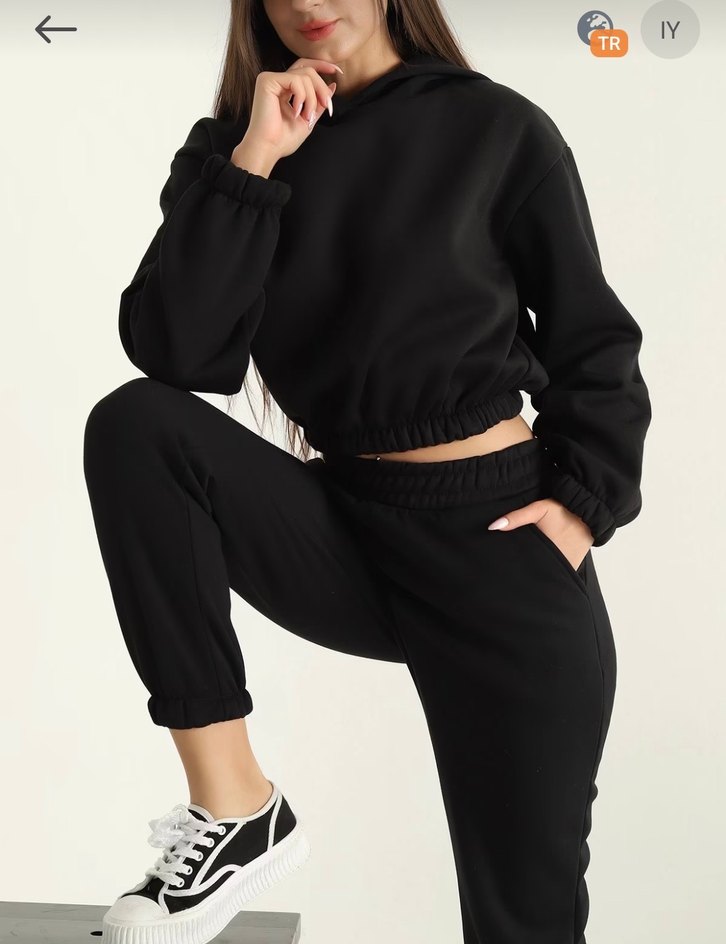 Siyah Kadın Rahat Kesim Eşofman takımı - Görsel 2