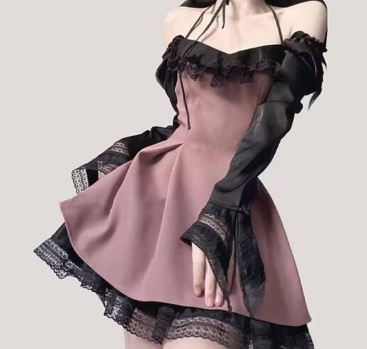 Lolita vintage y2K gotik mezuniyet elbisesi