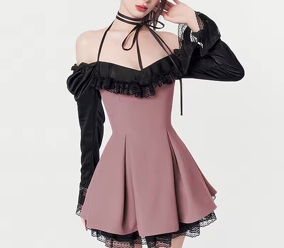 s Beden Lolita vintage y2K gotik mezuniyet elbisesi