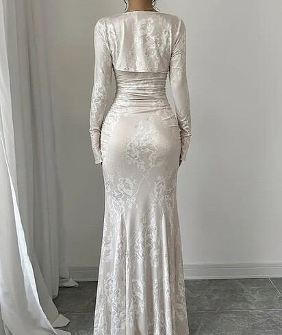 Diğer Vintage dantelli nikah nişan mezuniyet elbisesi