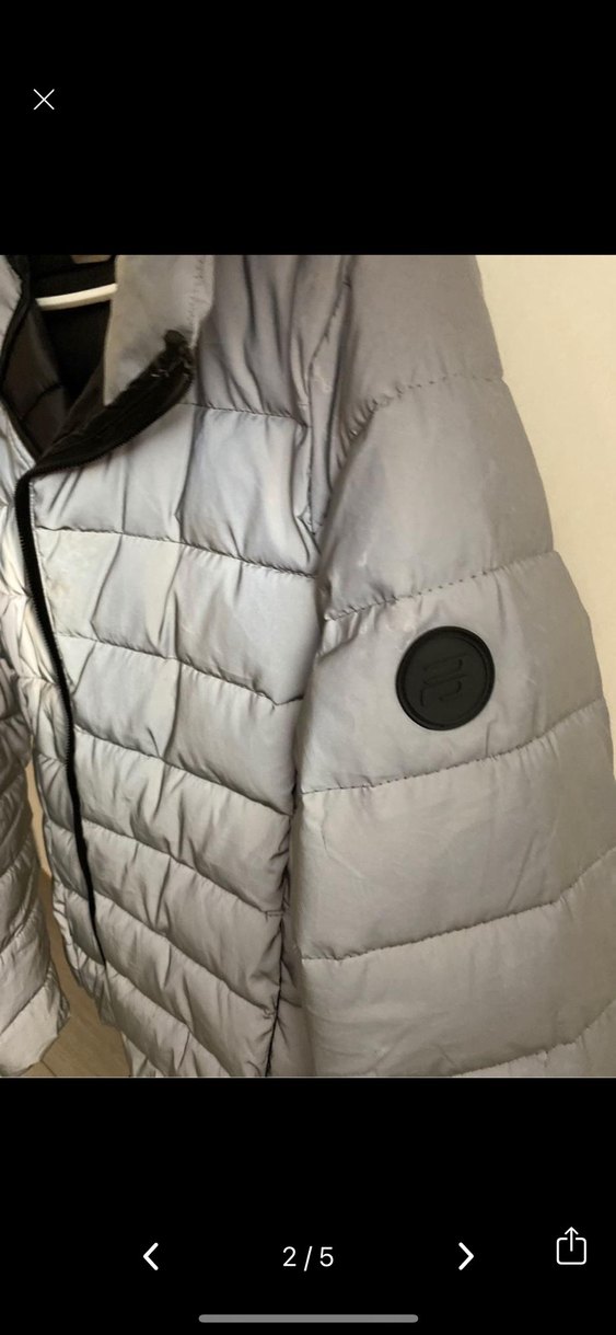 Gri  Günlük Şişme Mont - Görsel 3