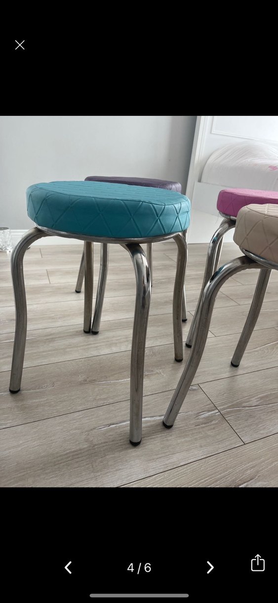 Pastel Renkli Tabure Seti - Görsel 2