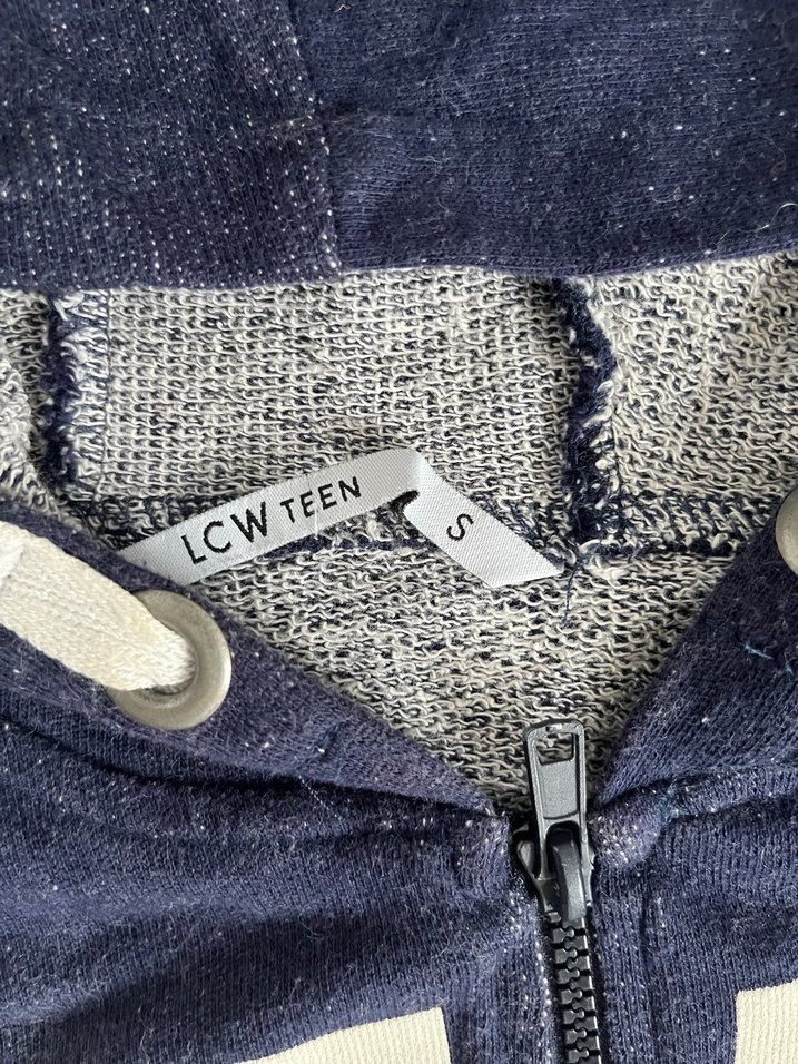 Kızlar için Fermuarlı Kapüşonlu Mavi Eşofman Takımı - Görsel 3