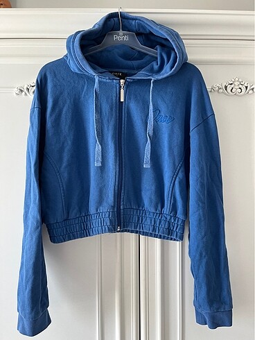 Bayan fermuarlı crop Sweat
