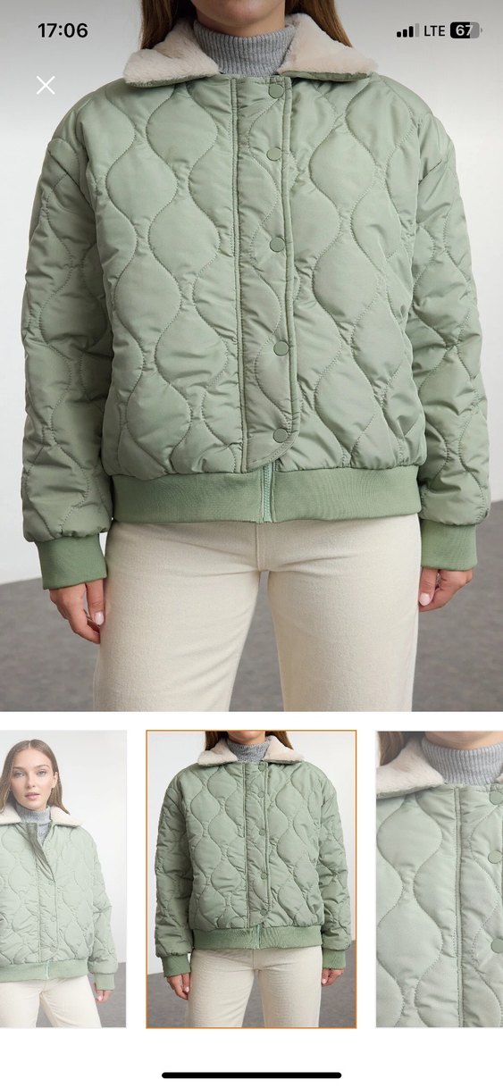 Düğmeli Midi Kadın Mont - Görsel 3