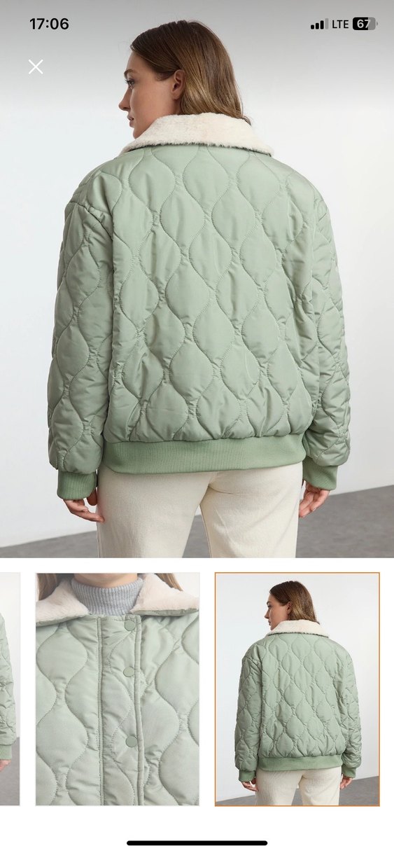 Düğmeli Midi Kadın Mont - Görsel 5