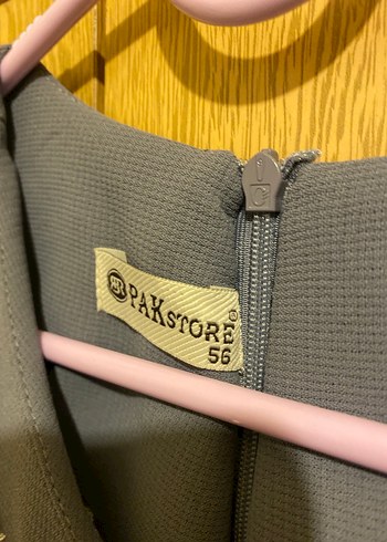 Nakış Detaylı Gri Uzun Salaş Elbise - Görsel 5