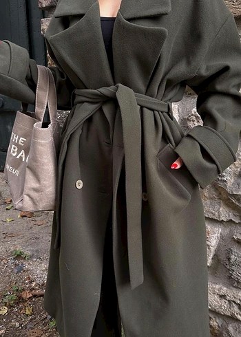 Kadın Kamuflaj Desenli Süet Uzun Kaban - Görsel 2