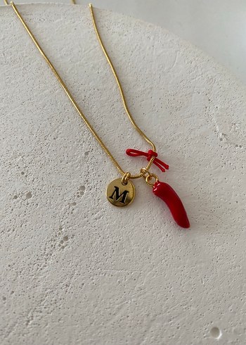 Zara Kırmızı Zincir Detaylı Bohem Kolye