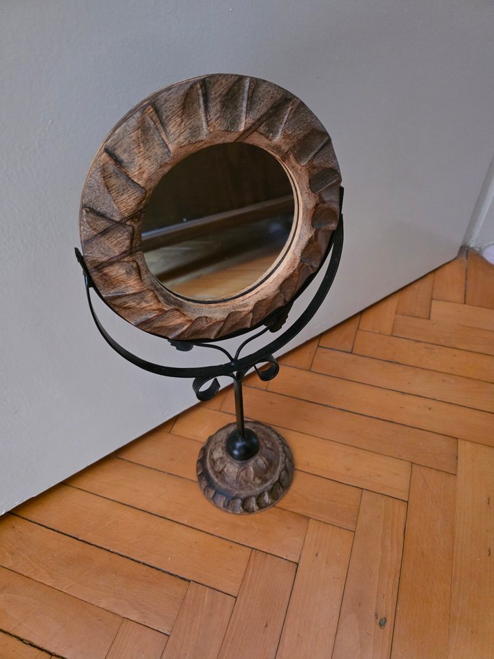 Bej Renkli Dekoratif Yuvarlak Ayna - Görsel 2