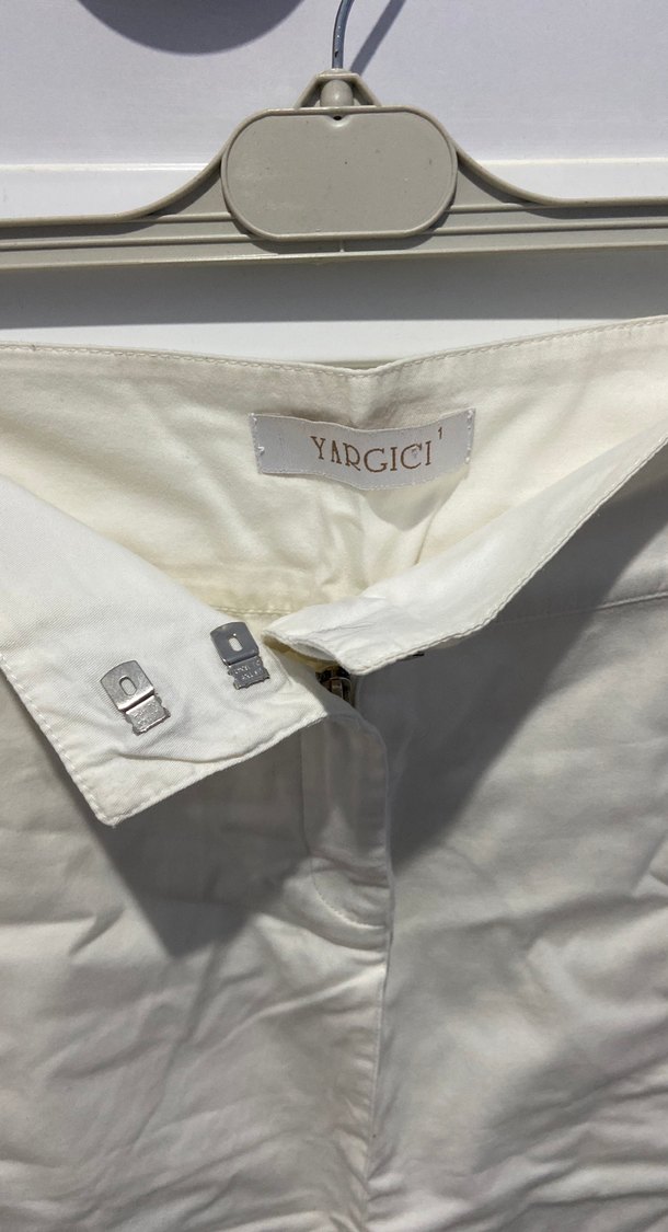 Beyaz Midi Keten Etek - Görsel 2