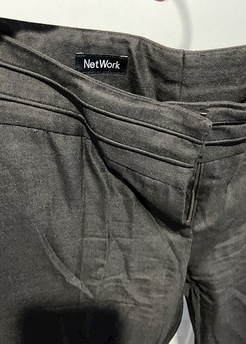 Network Kemer Detaylı Siyah Kadın Kumaş Pantolon