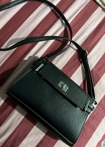 Siyah Deri Kadın Omuz Çantası - Görsel 2