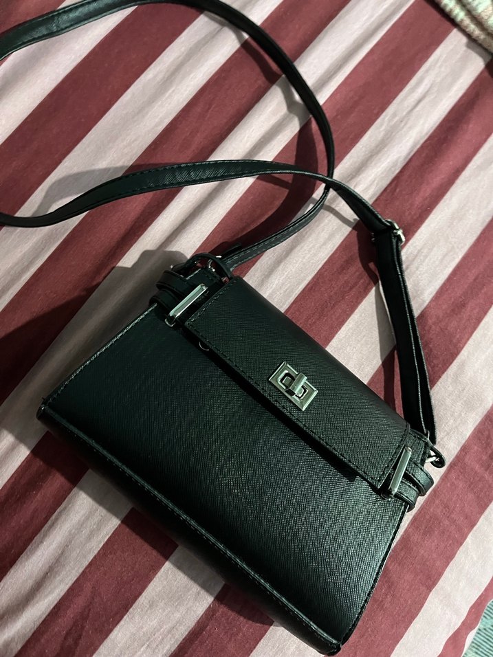 Siyah Deri Kadın Omuz Çantası - Görsel 2