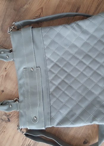 American Vintage Gri kapitone y2k vintage Kadın Çanta