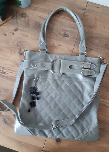 Gri kapitone y2k vintage Kadın Çanta