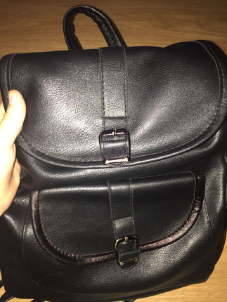 universal Beden Siyah deri sırt çantası