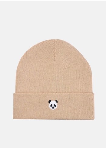 Bej Unisex WWF Panda Örgü Bere - Görsel 2
