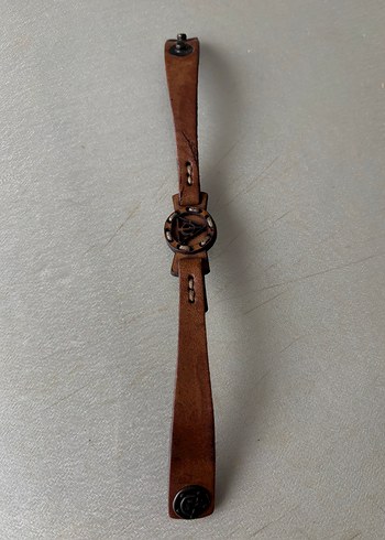 Kahverengi  Gotik Desenli Tokalı Bileklik - Görsel 3