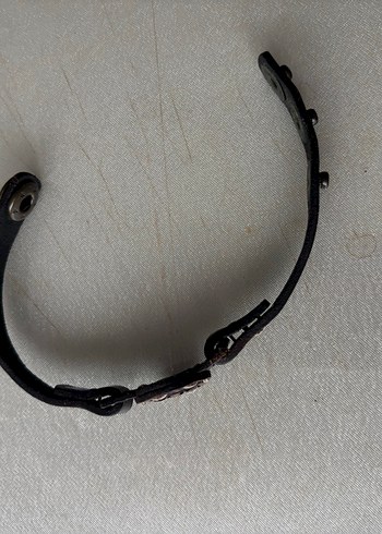 Koyu Kahverengi Gotik Erkek Deri Bileklik - Görsel 2