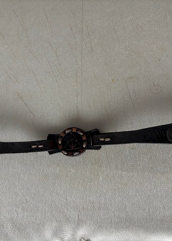 Koyu Kahverengi Gotik Erkek Deri Bileklik - Görsel 4